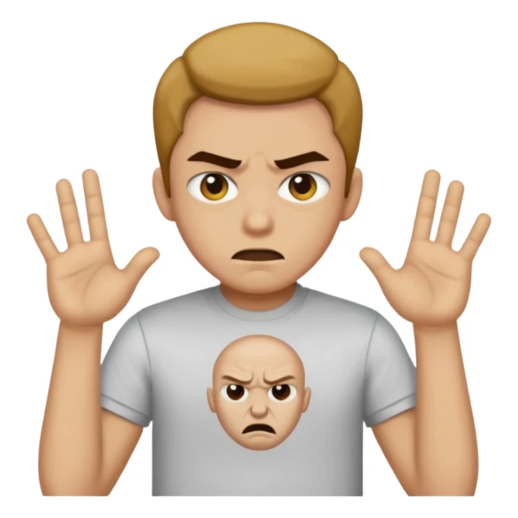 mad face with shirt saying stfu miykael  sticker