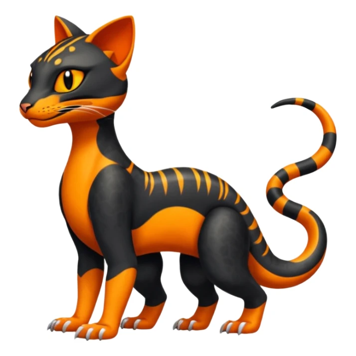 Salandit-Litten-Bastet-Fakémon-hybrid-creature (full body)  sticker