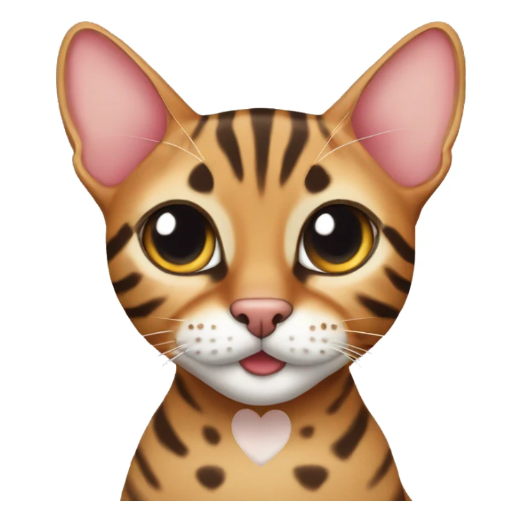 bengal cat with heart shaped eyes sticker