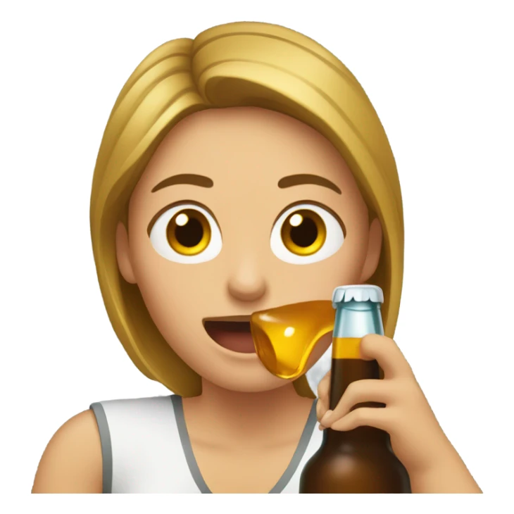 Woman pouring beer into mouth sticker