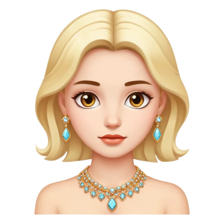portrait of a girl with jewelry sticker