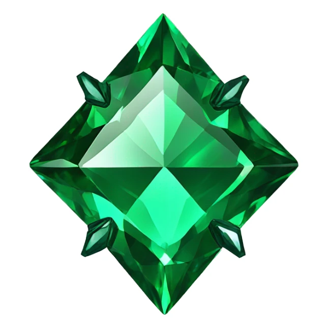 green emerald diamond shape with S-shaped scorpion tail in the middle sticker