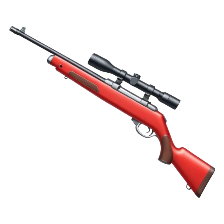 create me an emoji of a red long neck rifle sticker
