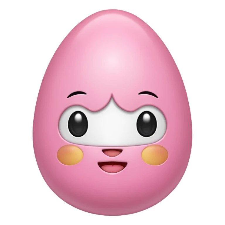 Uovo di pasqua kawaii rosa senza faccia sticker