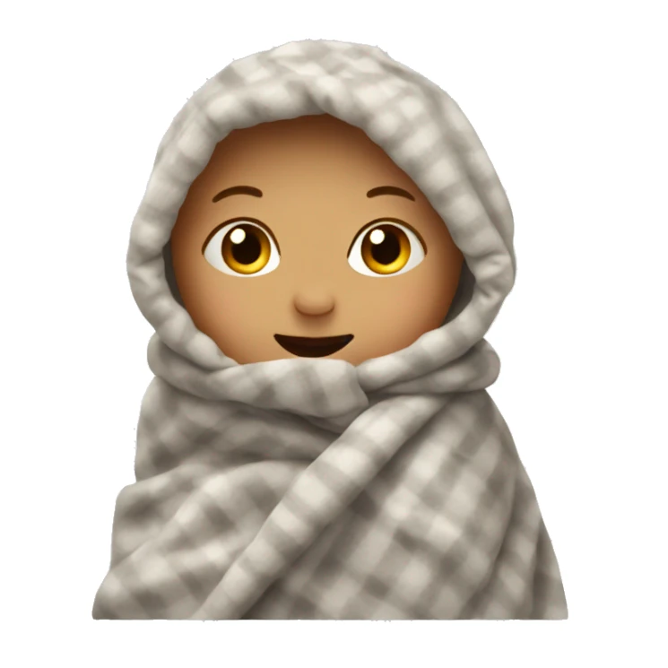 A baby in a cozy blanket sticker