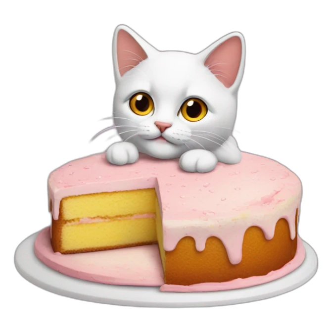 Gâteau sur la tête d'un chat sticker