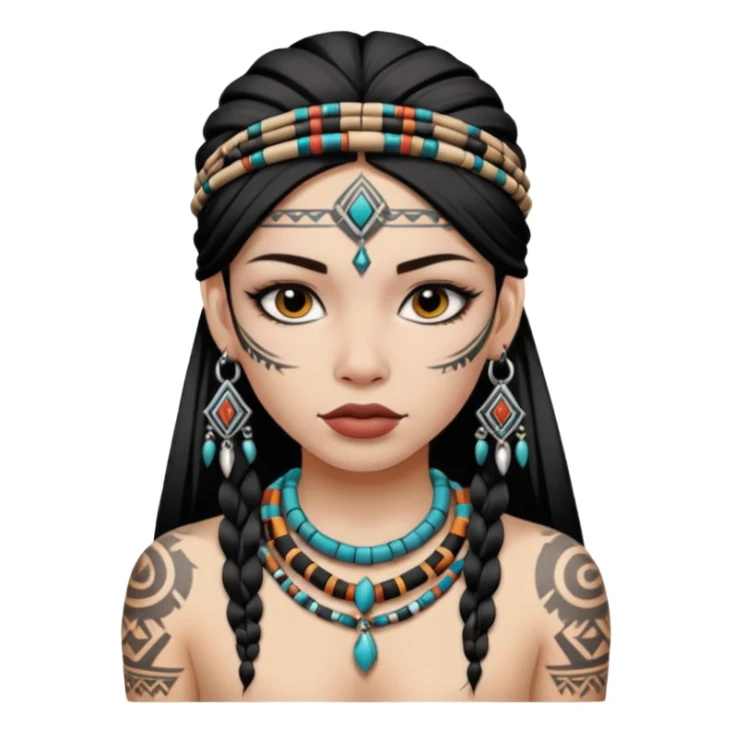 tribal girl Tattooed, white skin sticker