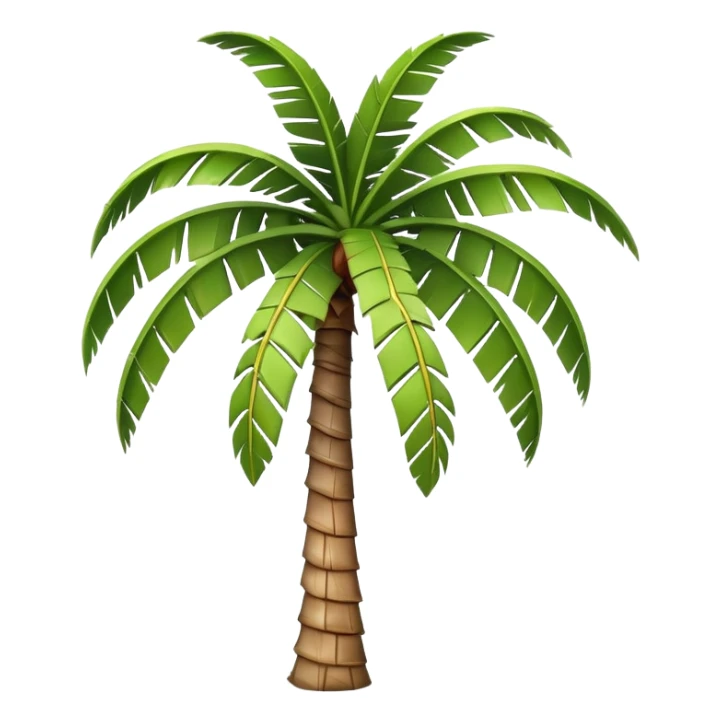 generate realistic detailed palm tree in 3d style sticker