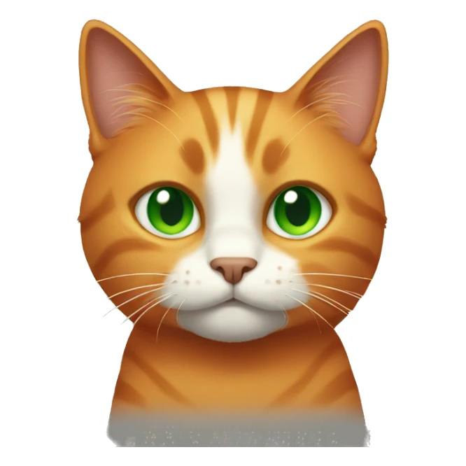 Darker Orange cat with green eyes. He has smug face sticker