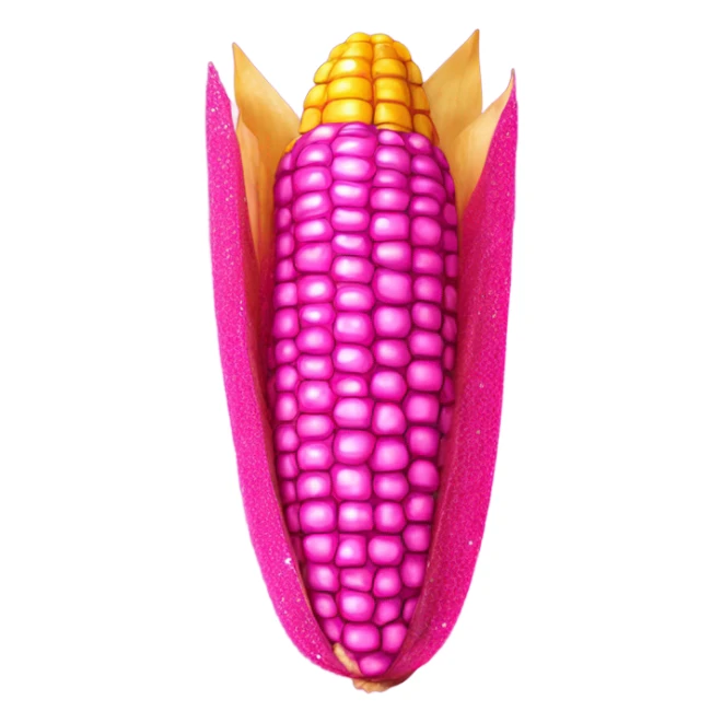 Hot pink corn on the Cobb with glitter  sticker