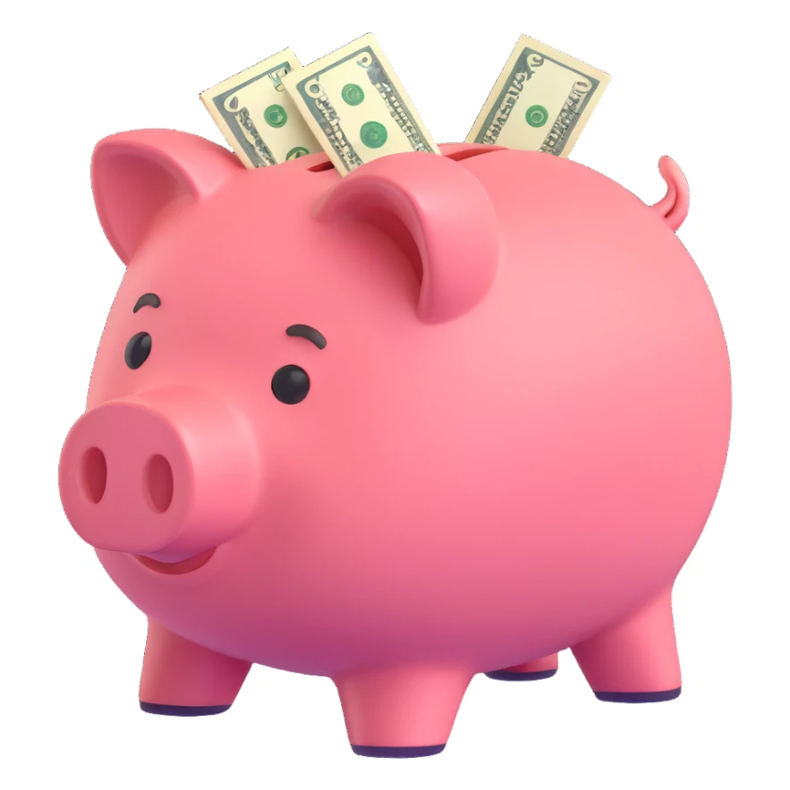 money in a piggy bank sticker