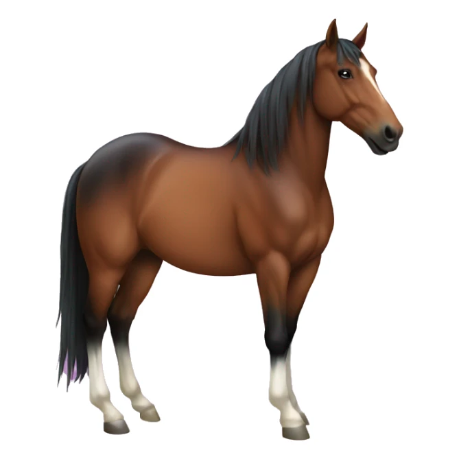 Bay horse with star sticker