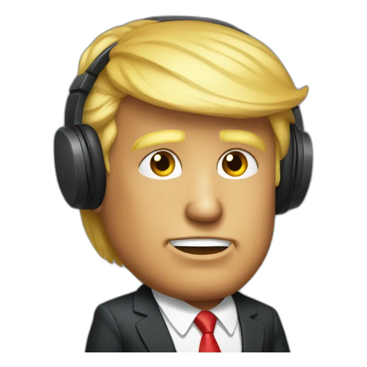 donald trump wearing headphones sticker