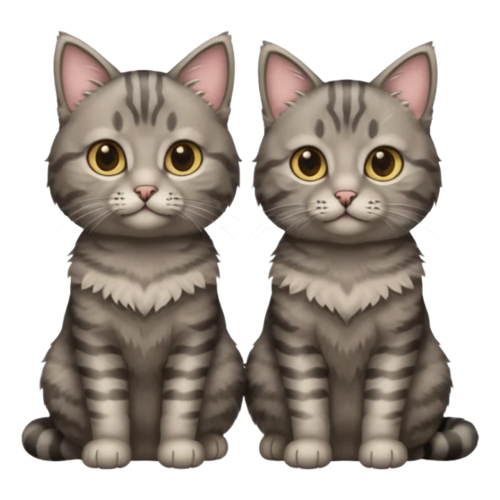 Two grey tabby cats sticker