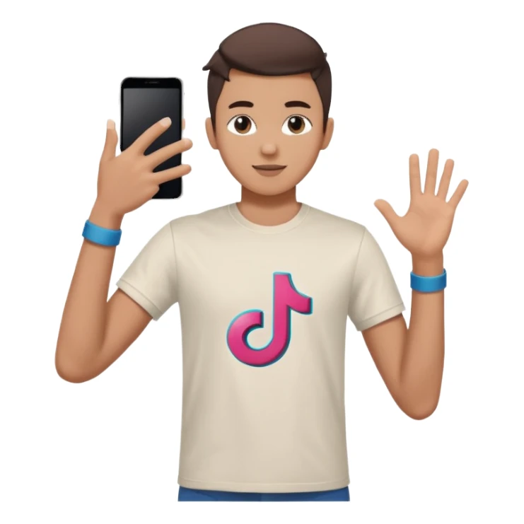 boy tiktok dance half body no tiktok logo sticker