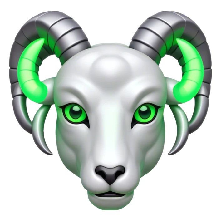 Futuristic Ram(Goat) head green glowing eyes sticker