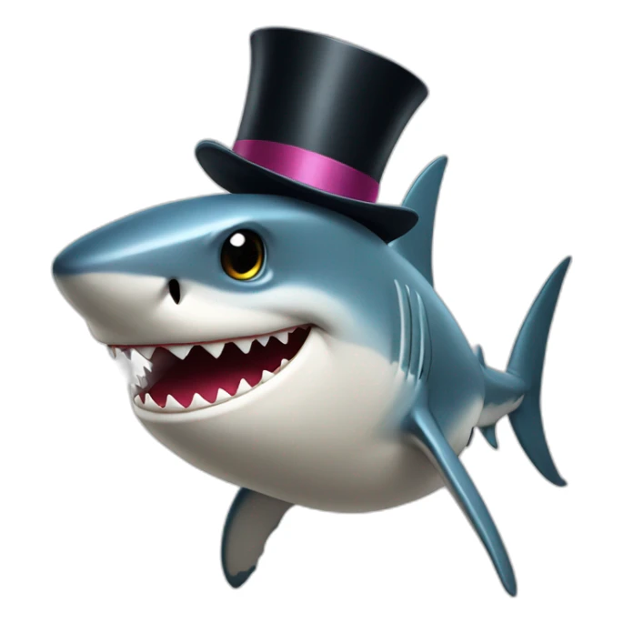Shark with a top hat sticker