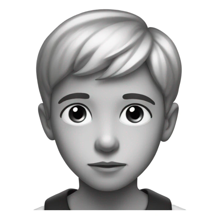 monochrome portrait of a boy sticker