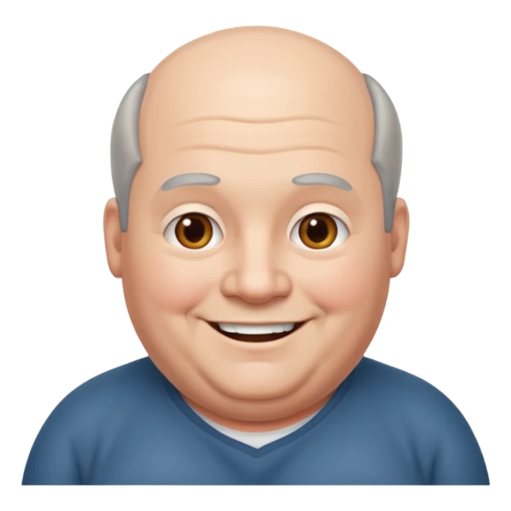 obése avec des cheveux gris calvitie sticker