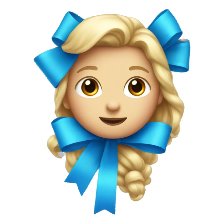 Bright blue Bow  sticker