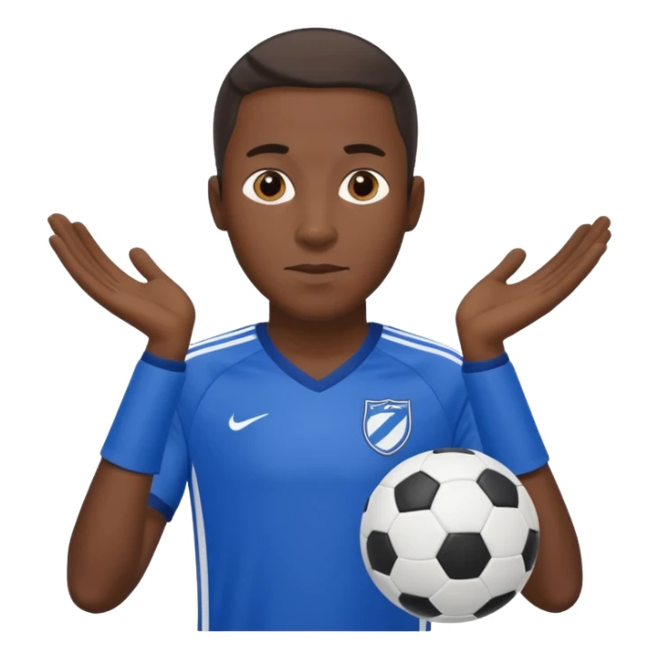 black soccer player man blue white jersey sticker