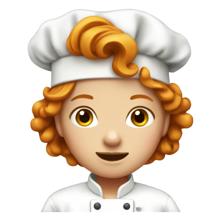 ginger hair girl chef emoji sticker