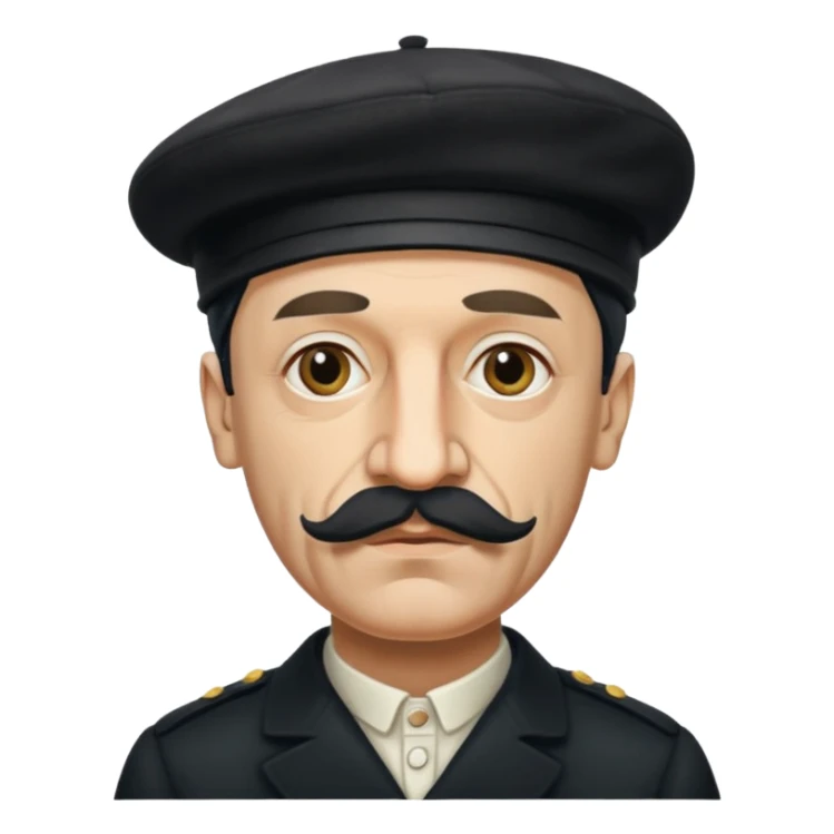 Pablo Picasso wear black berret hat sticker