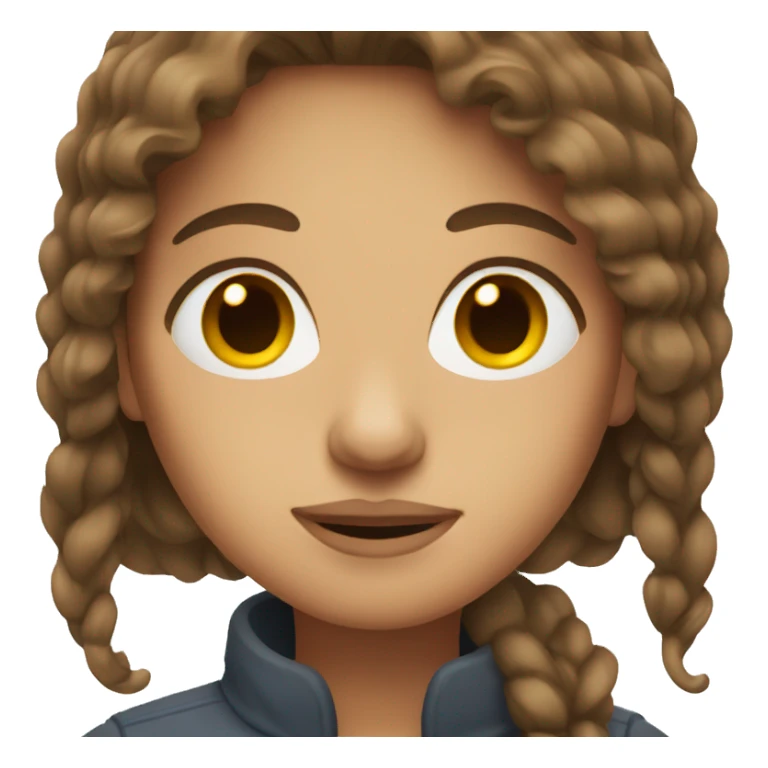 Woman with brown hair and middle part sticker