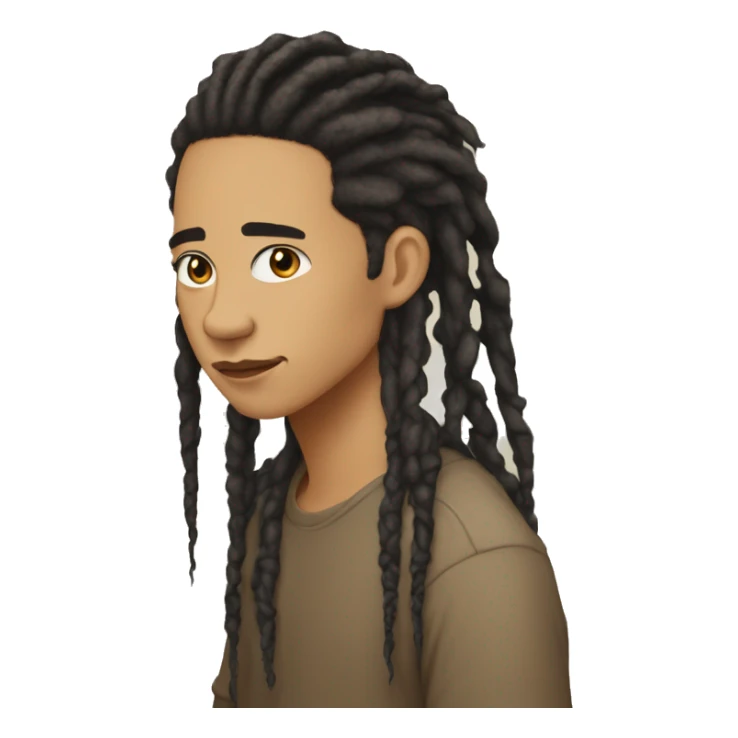 lightskin person with dreds which are dark on the roots and blonde on the tips sticker