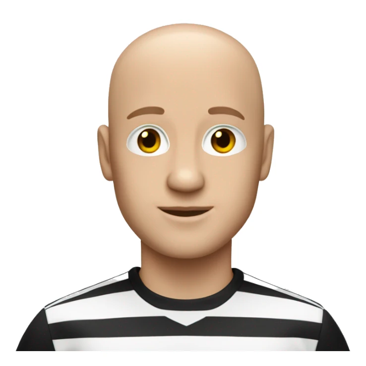 bald white Man wearing Corinthians black and white striped t-shirt  sticker