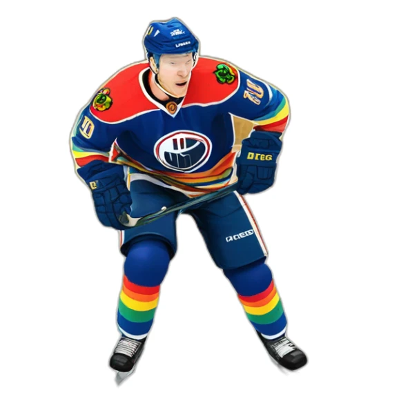 Jonathan Toews as rainbow seal with daffodils and roses sticker
