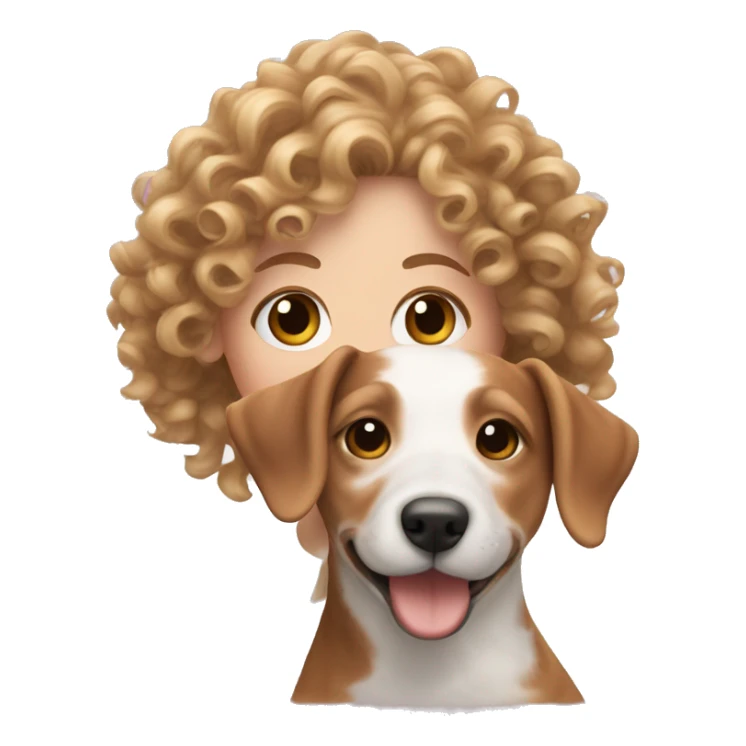 Curly haired white girl with jack russell sticker