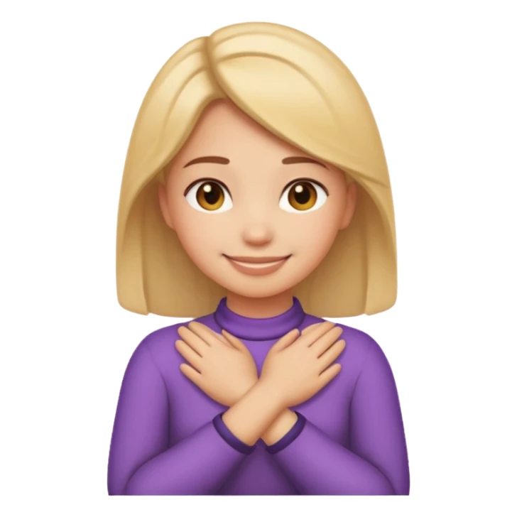 make a girl emoji crossing hands around neck sticker