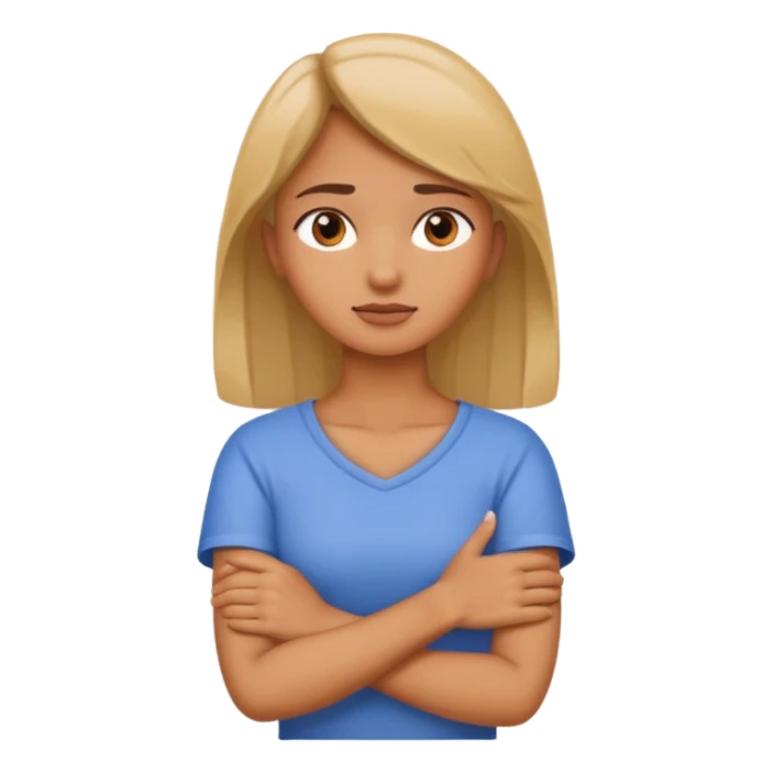 arms crossed holding neck girl sticker