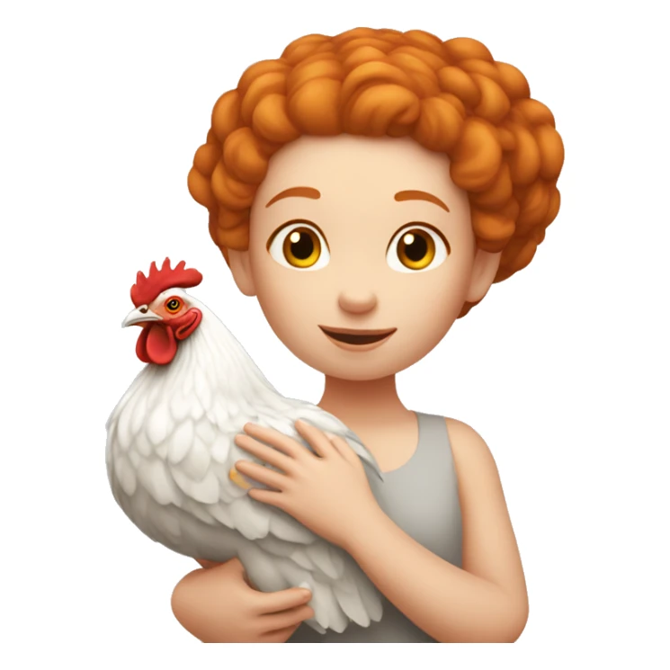 Ginger girl with a brahma hen sticker