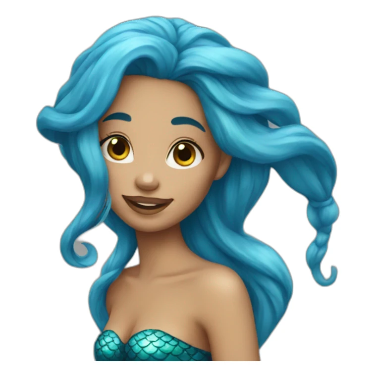 Mermaid with blue hair sticker