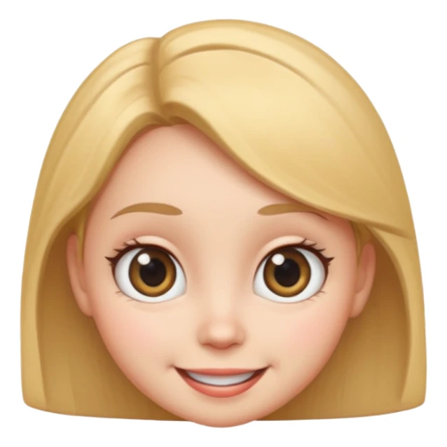 very big head and small body female cartoon sticker