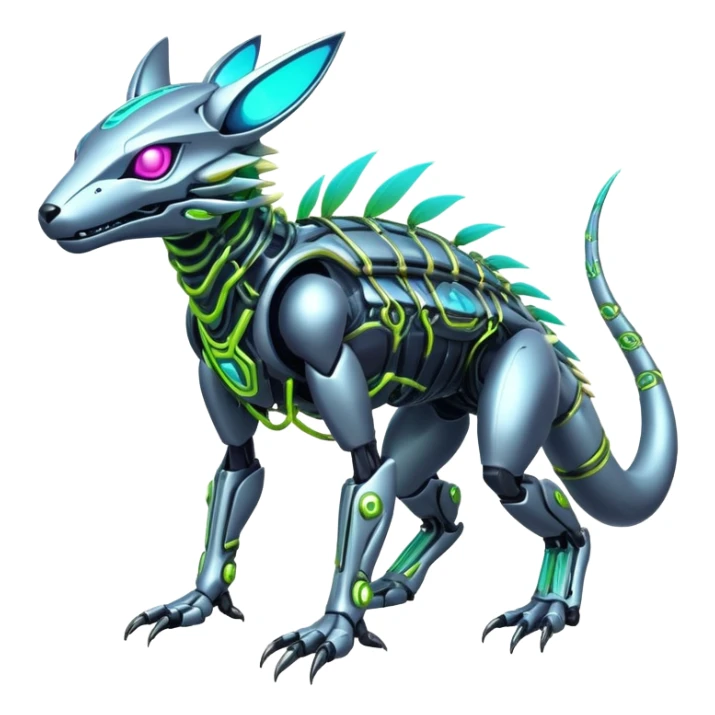  exotic tropical cyber-Protogen-Fakémon-Vernid-creature (full body) sticker