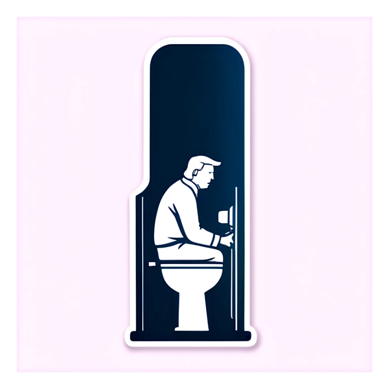 Musk on toilet and trump at urinal sticker