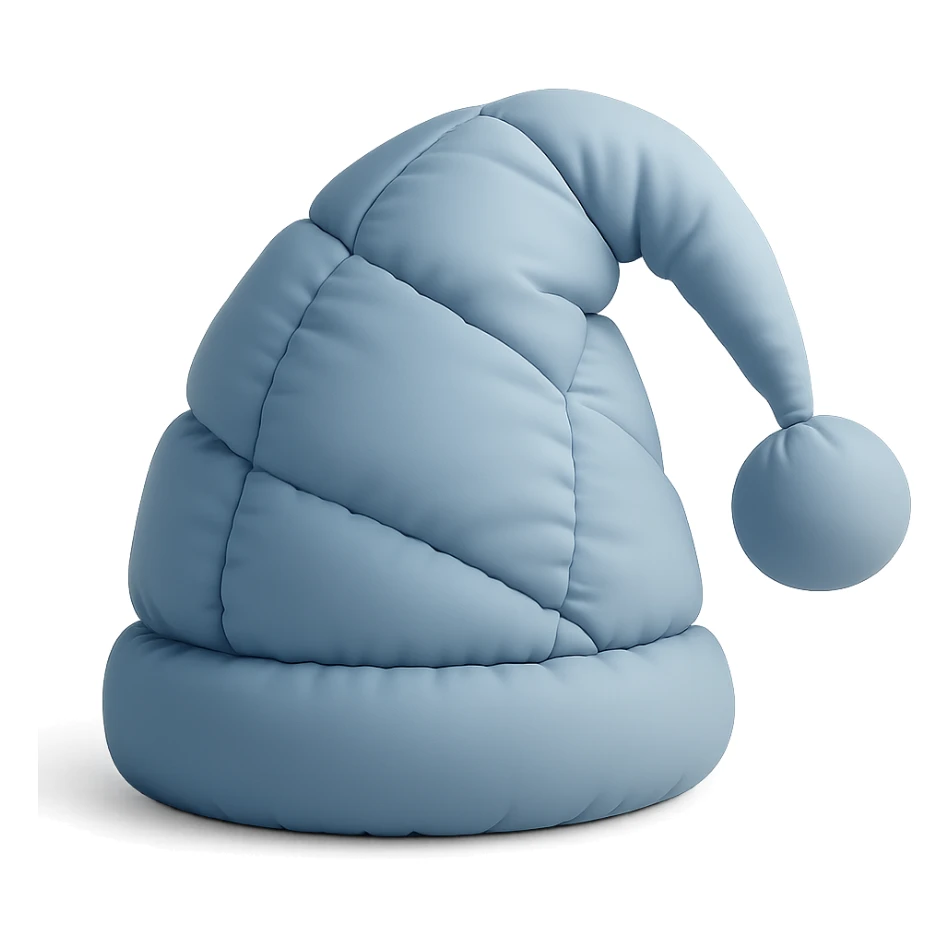 soft, plushy sleep cap with pompom in cushion style sticker