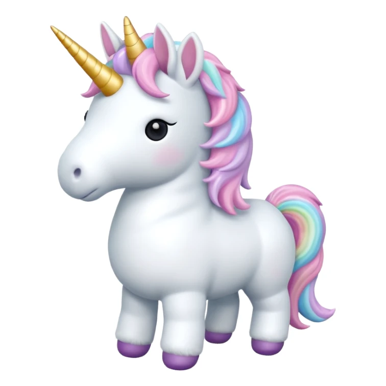 white unicorn toy facing towards camera full body sticker