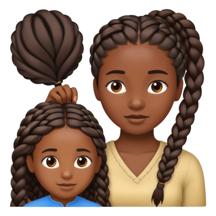 Black girl getting her hair braided sticker