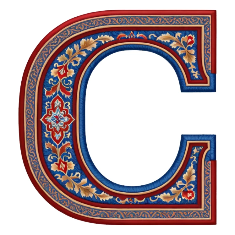  letter c made out of persian carpet texture sticker