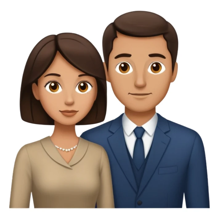Short brunette wife next to tall husband sticker