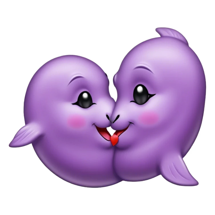 Light purple seal in the form of a kiss sticker