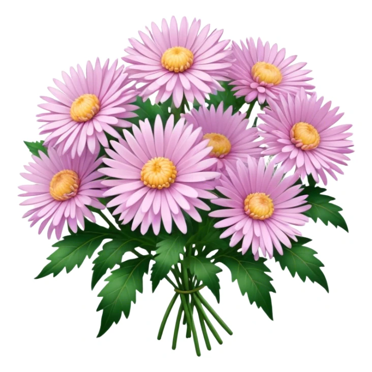 Bunch of pale pink Asters sticker