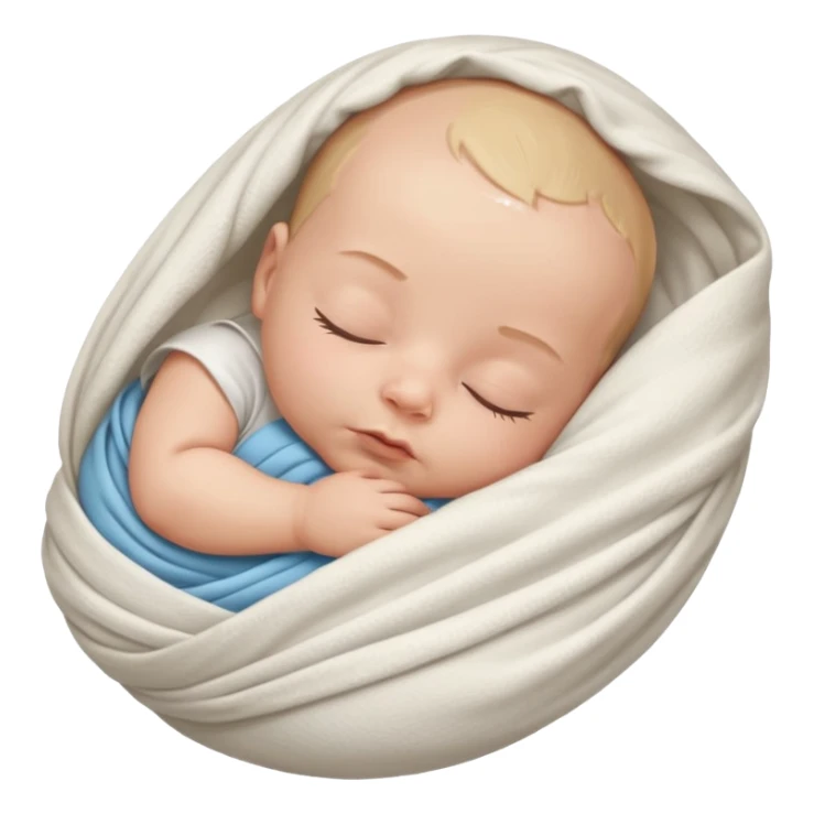 A new born baby boy wrapped in a swaddle sticker