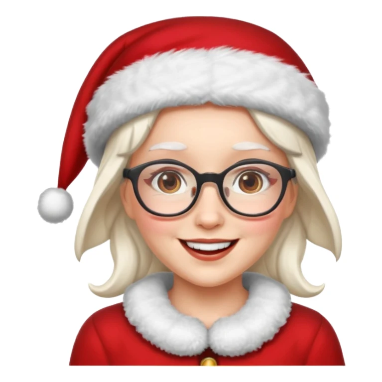 female Santa Claus with glasses sticker