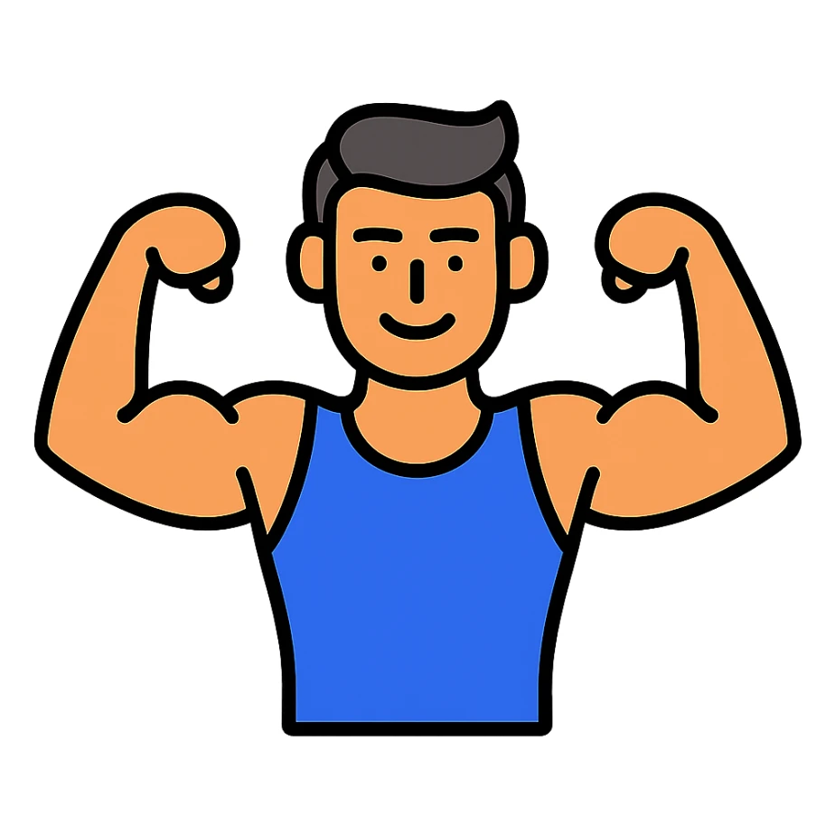  a very strong sportsman boasting his huge arm muscles sticker