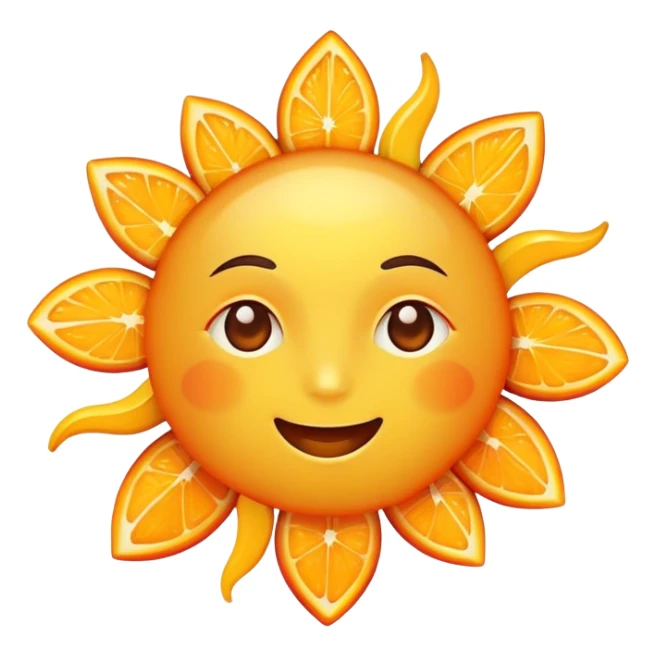 Cute Nostalgic Sunshine with oranges, reds, and yellow colors.  sticker